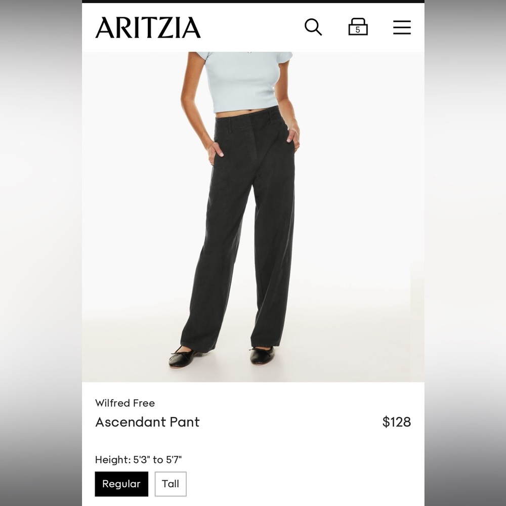 Aritzia black ascendant pant size 4✨